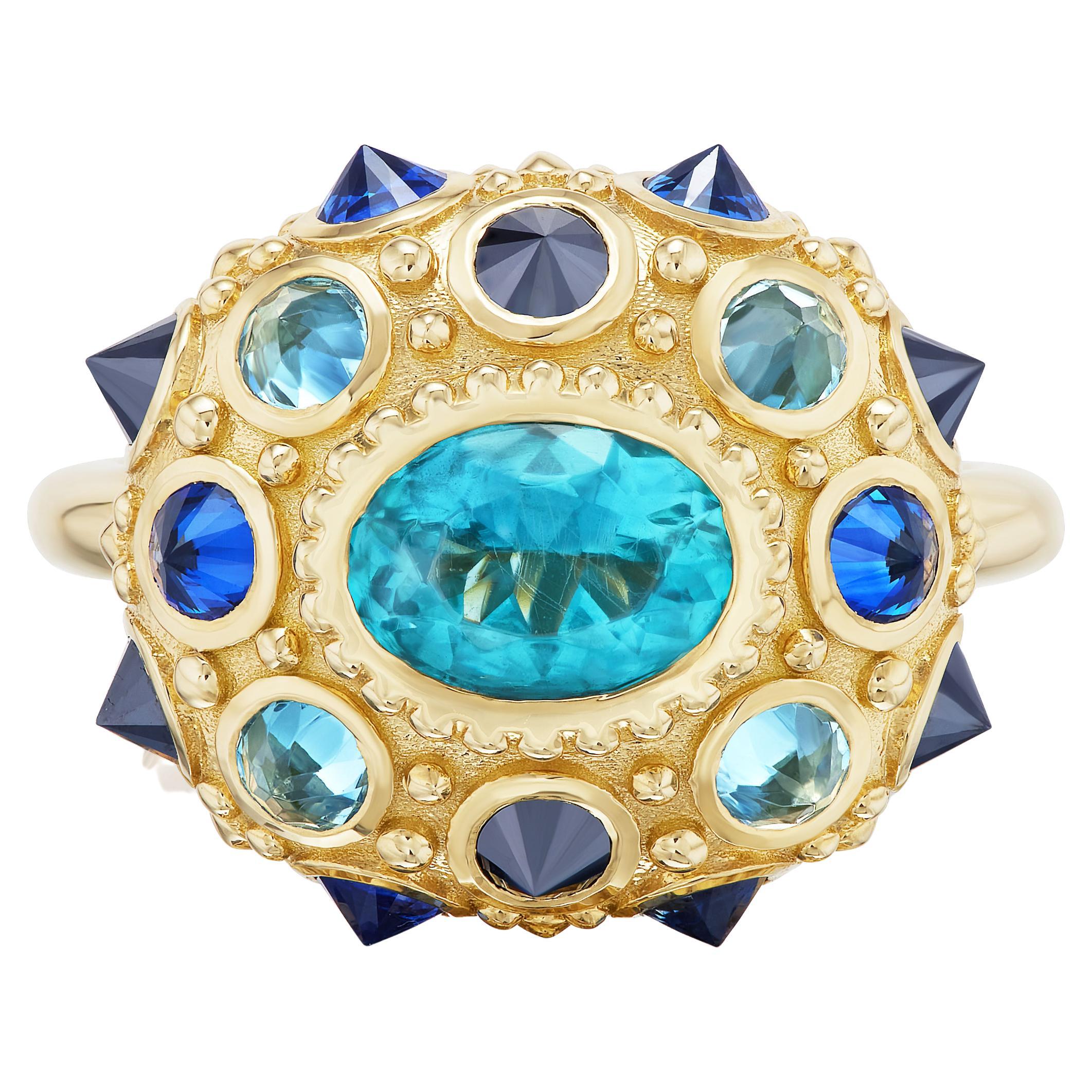 AnaKatarina Gold, Black Diamond, Sapphire, etc. 'A Twinkle in Twilight' Ring For Sale