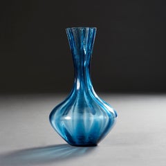 Twisted Blue Glass Vase as a Table Lamp