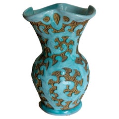 Twisted Foliate Design Vase by Fantechi, Firenze, Signed, C1940