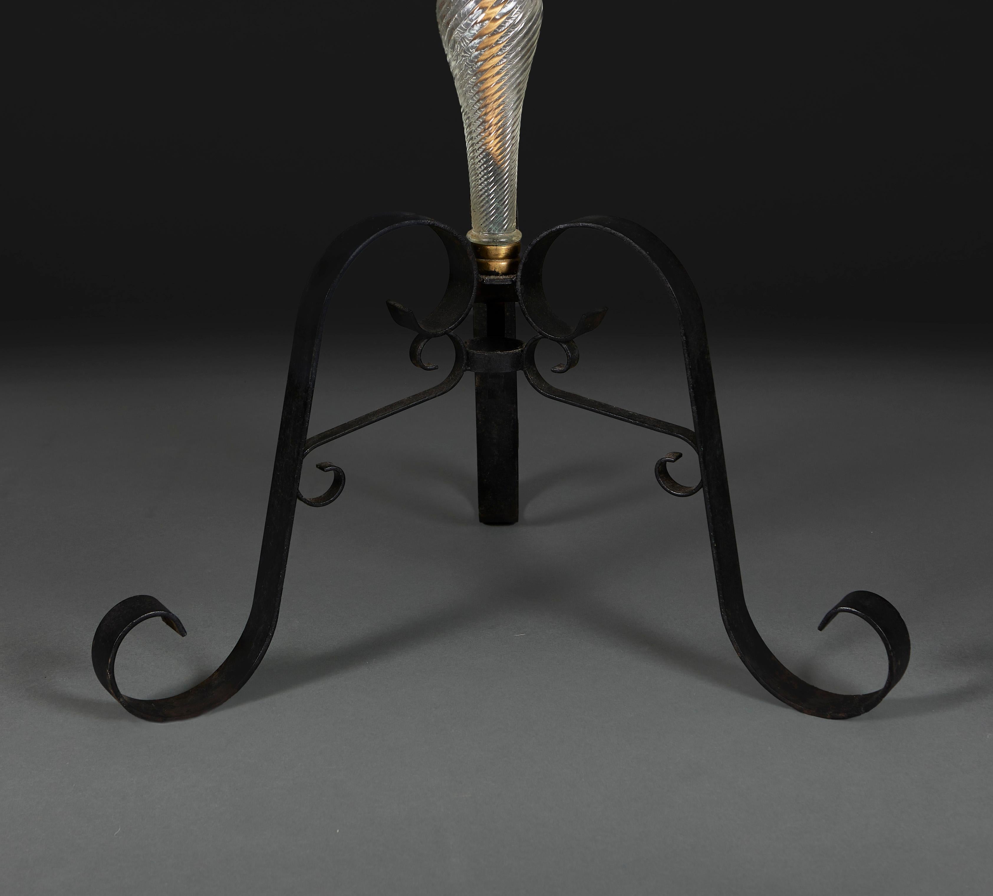 20th Century A twisted Murano glass floor lamp For Sale