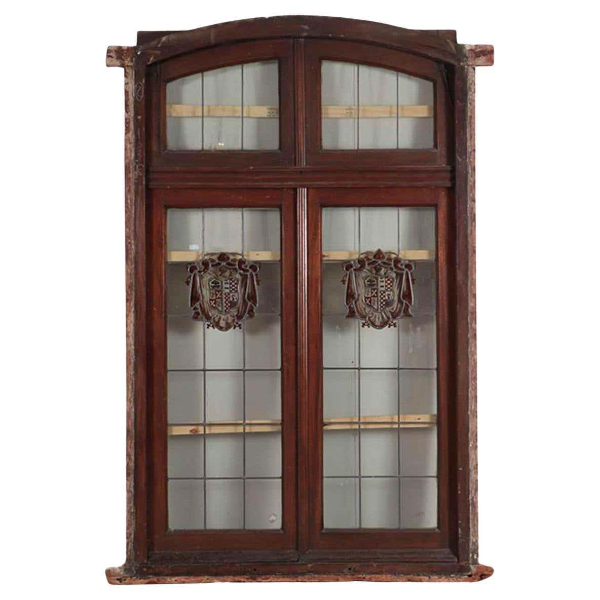 1920s Windows A two panel mahogany window set with leaded glass and frame, circa 1920 ...