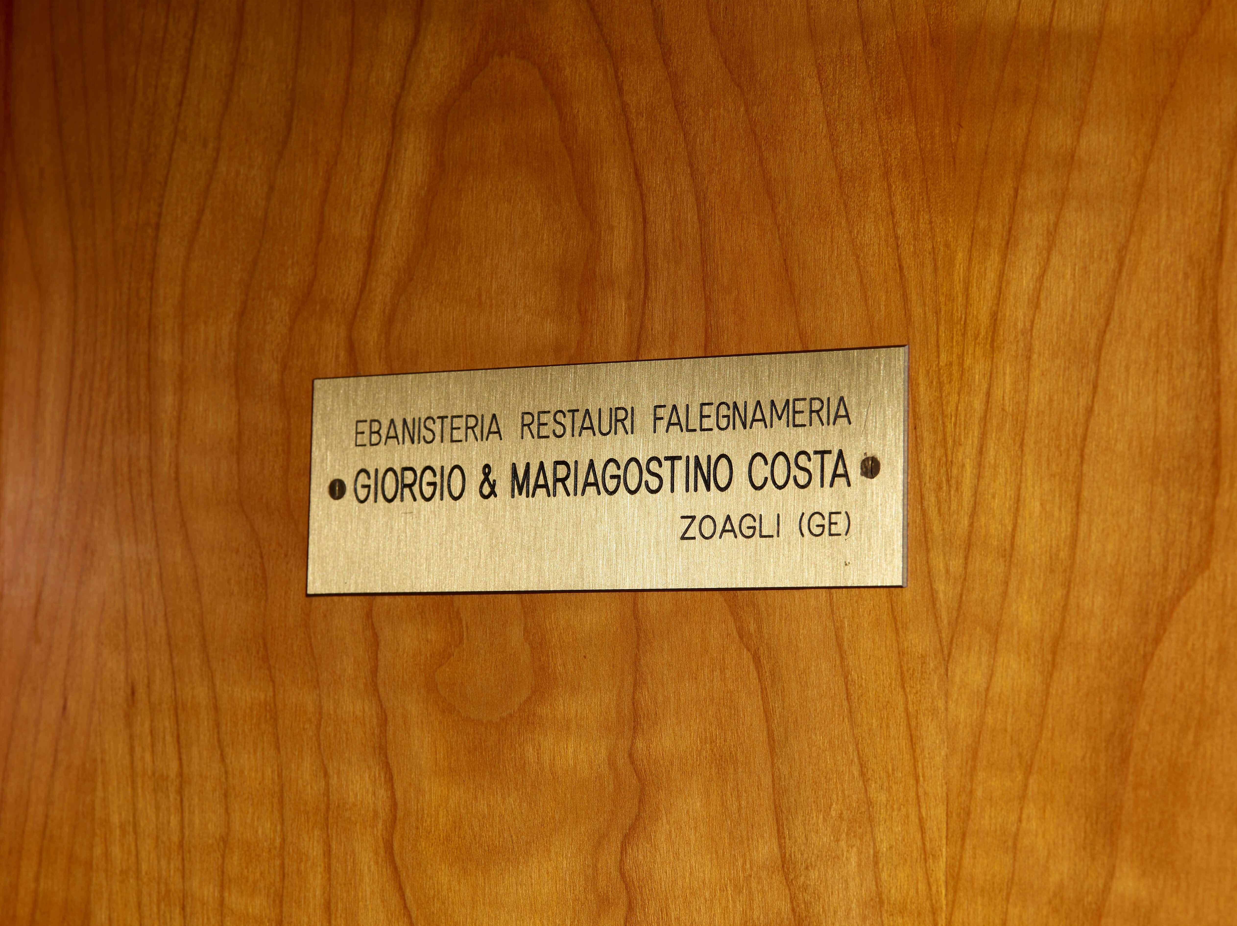 A two-part cabinet in rare exotic woods with solid ebony inlays, Italy, 1990s For Sale 12