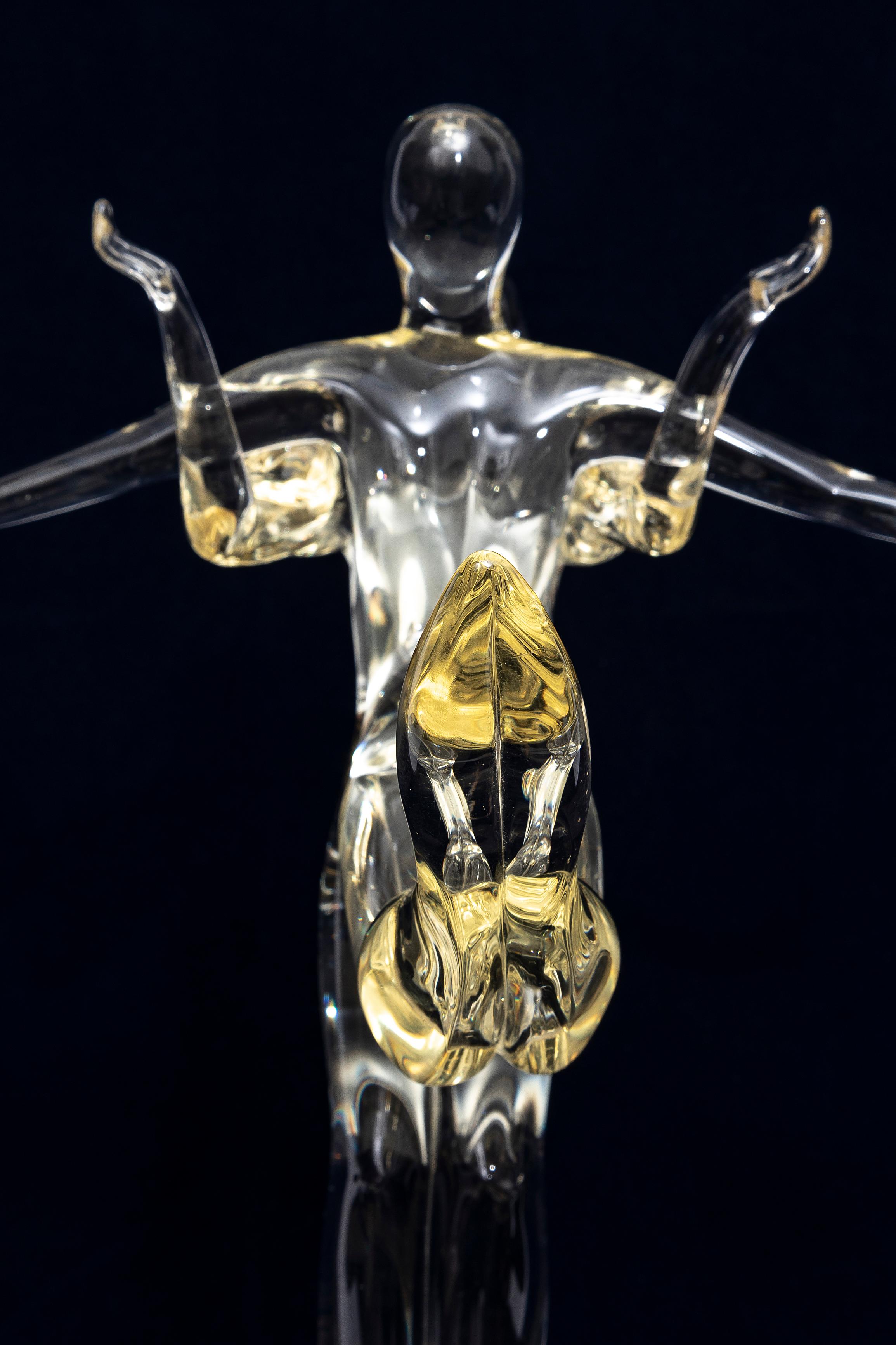 Sculpture d'une danseuse de sport Renato Anatra en deux pièces par Murano Art Glass, signée en vente 3