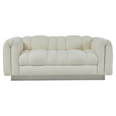 Retro A Two Seater Sofa with Polished Chrome Base, Hayes Manufacturing