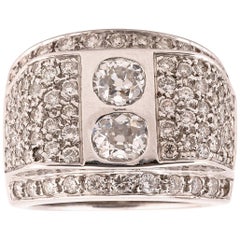 Two-Stone Diamond Cocktail Ring, circa 1940