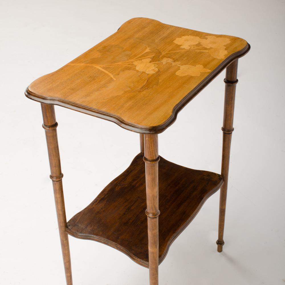 Two-Tier Occasional 19th Century French Parquet Top Table For Sale 2