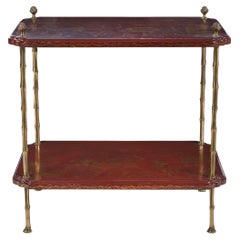 Two-Tiered Red Lacquered Side Table
