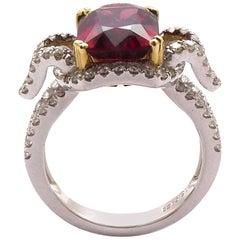 Unheated Spinel 3.50 Carat and Diamond Ring Mounted in 18 Karat White Gold