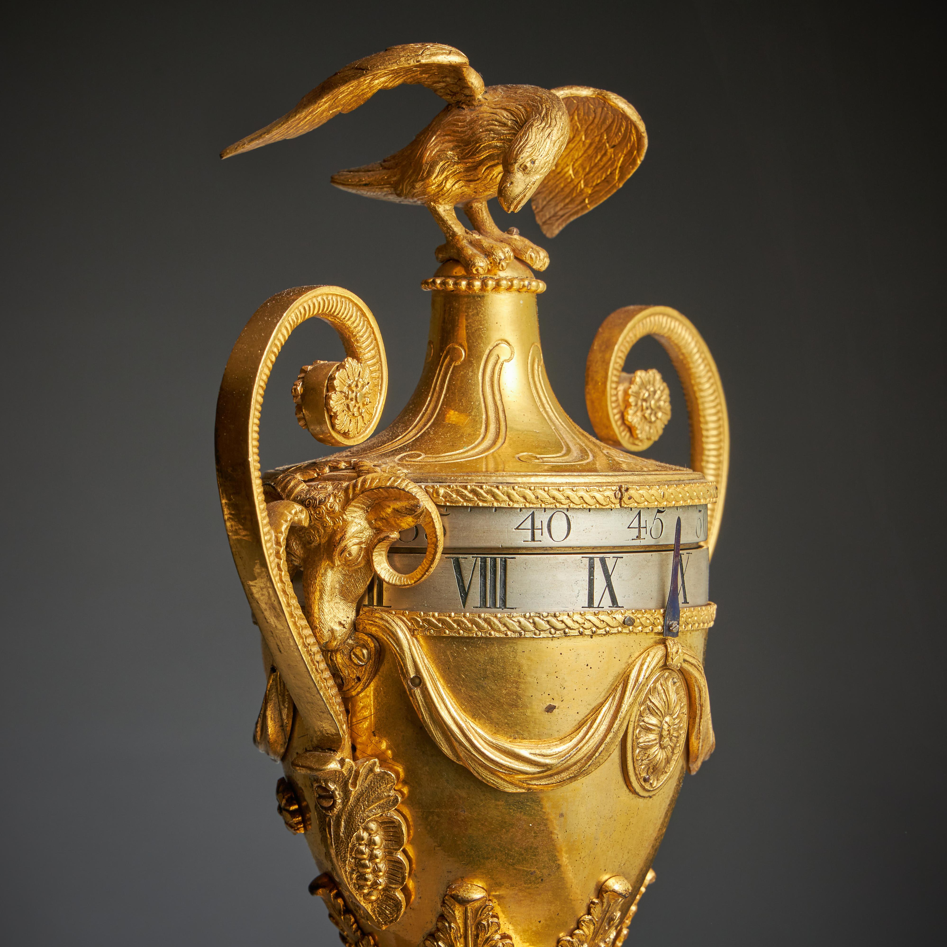 A Unique 18th Century Georgian Urn Clock by Paul Rimbault, Soho London, 1770 For Sale 3