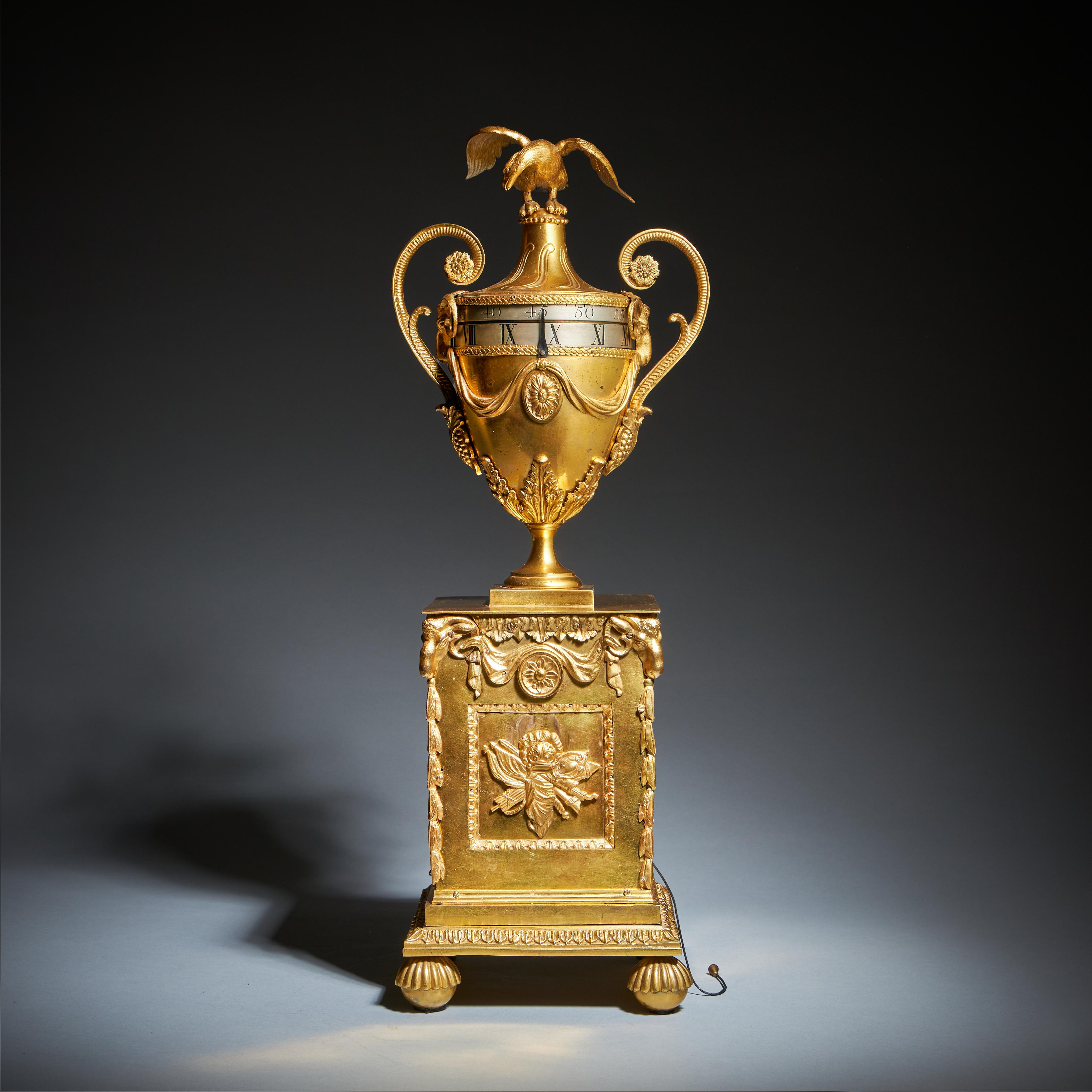 Adam Style A Unique 18th Century Georgian Urn Clock by Paul Rimbault, Soho London, 1770 For Sale