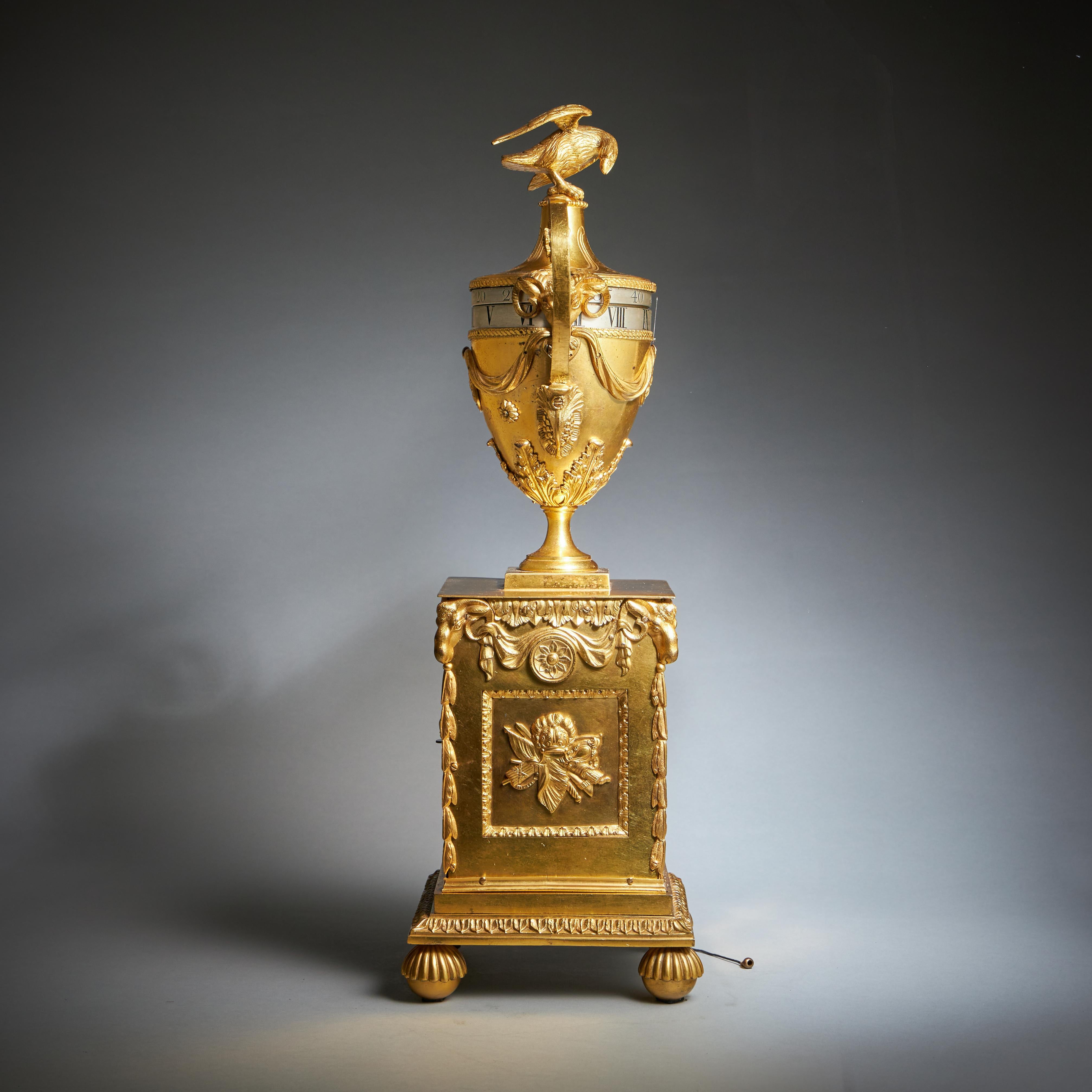 English A Unique 18th Century Georgian Urn Clock by Paul Rimbault, Soho London, 1770 For Sale