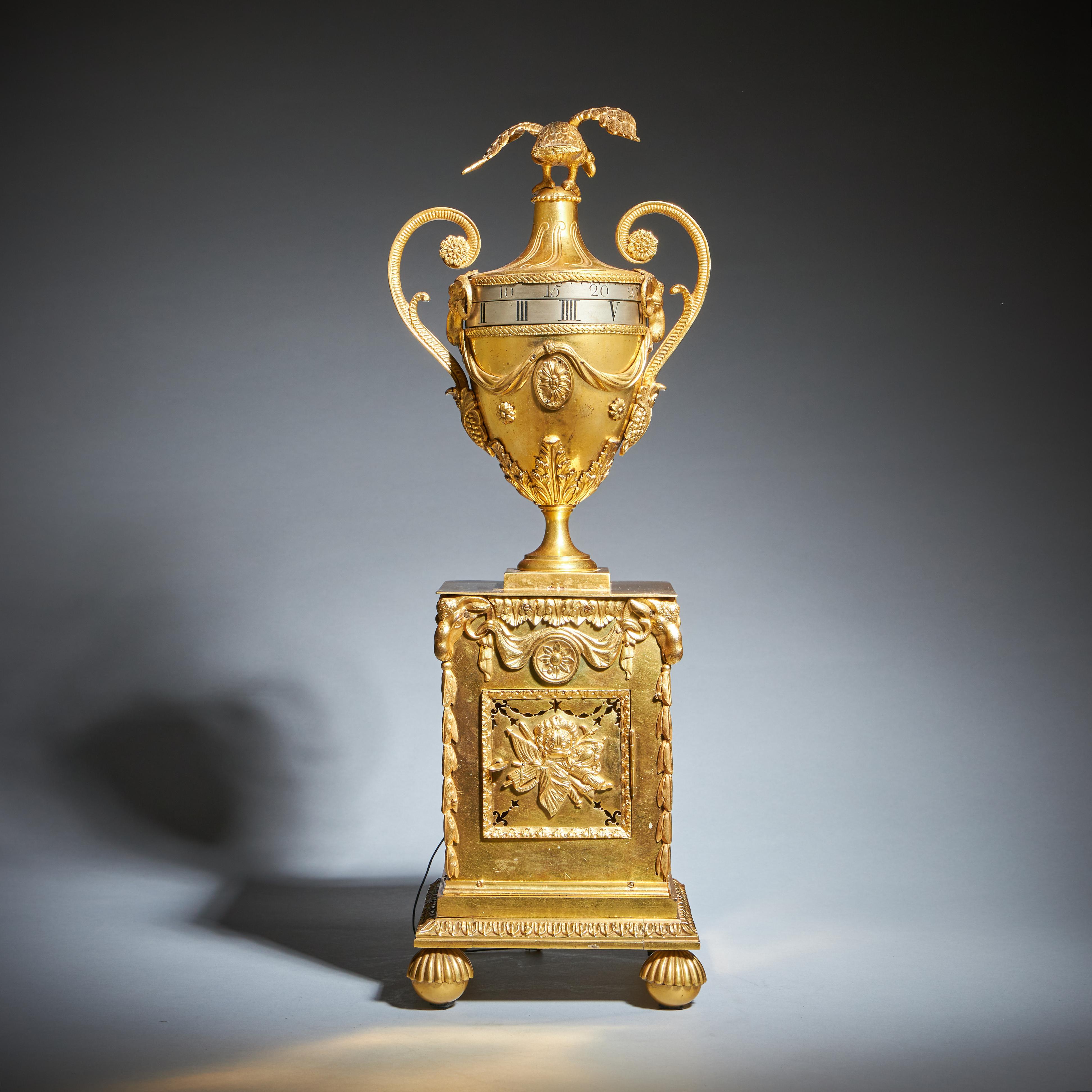 A Unique 18th Century Georgian Urn Clock by Paul Rimbault, Soho London, 1770 In Good Condition For Sale In Oxfordshire, United Kingdom