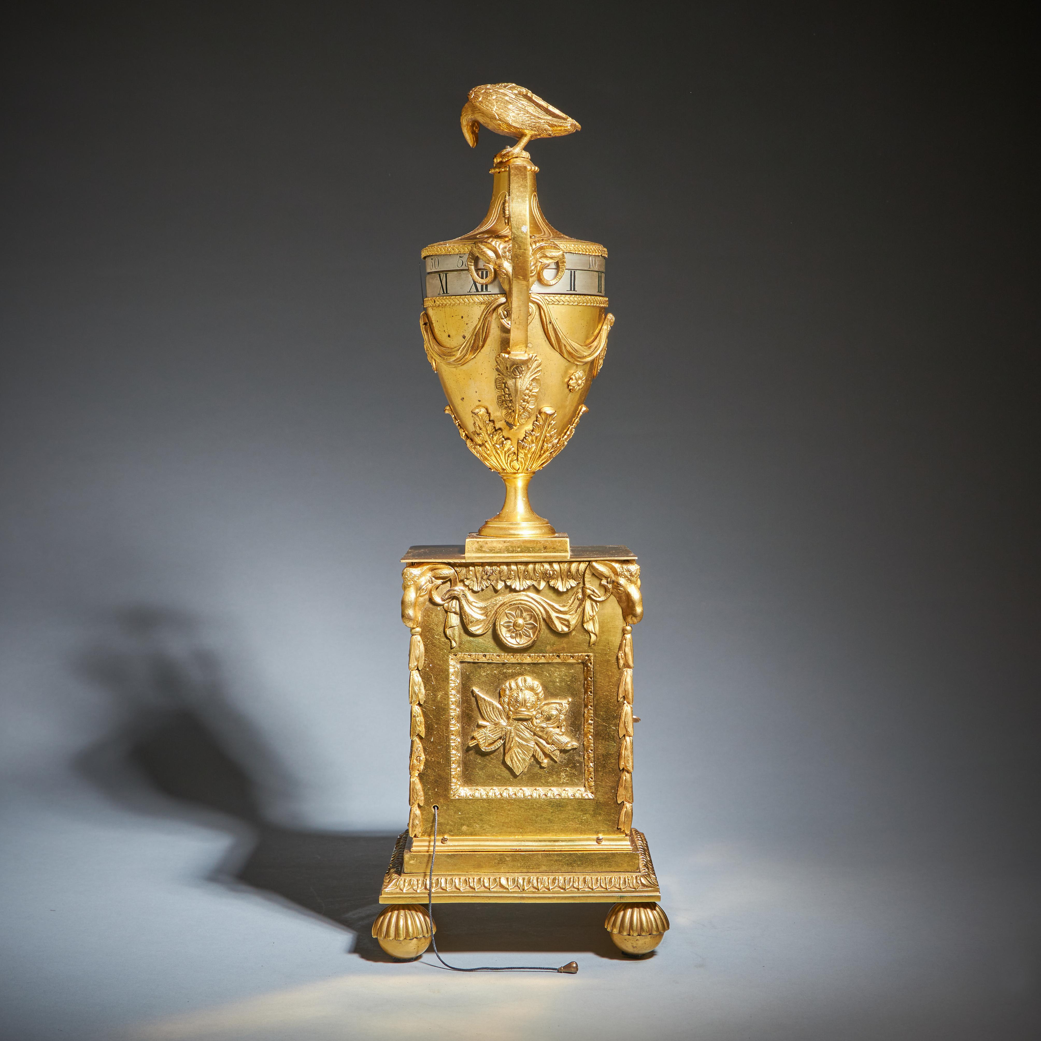 A Unique 18th Century Georgian Urn Clock by Paul Rimbault, Soho London, 1770 For Sale 1