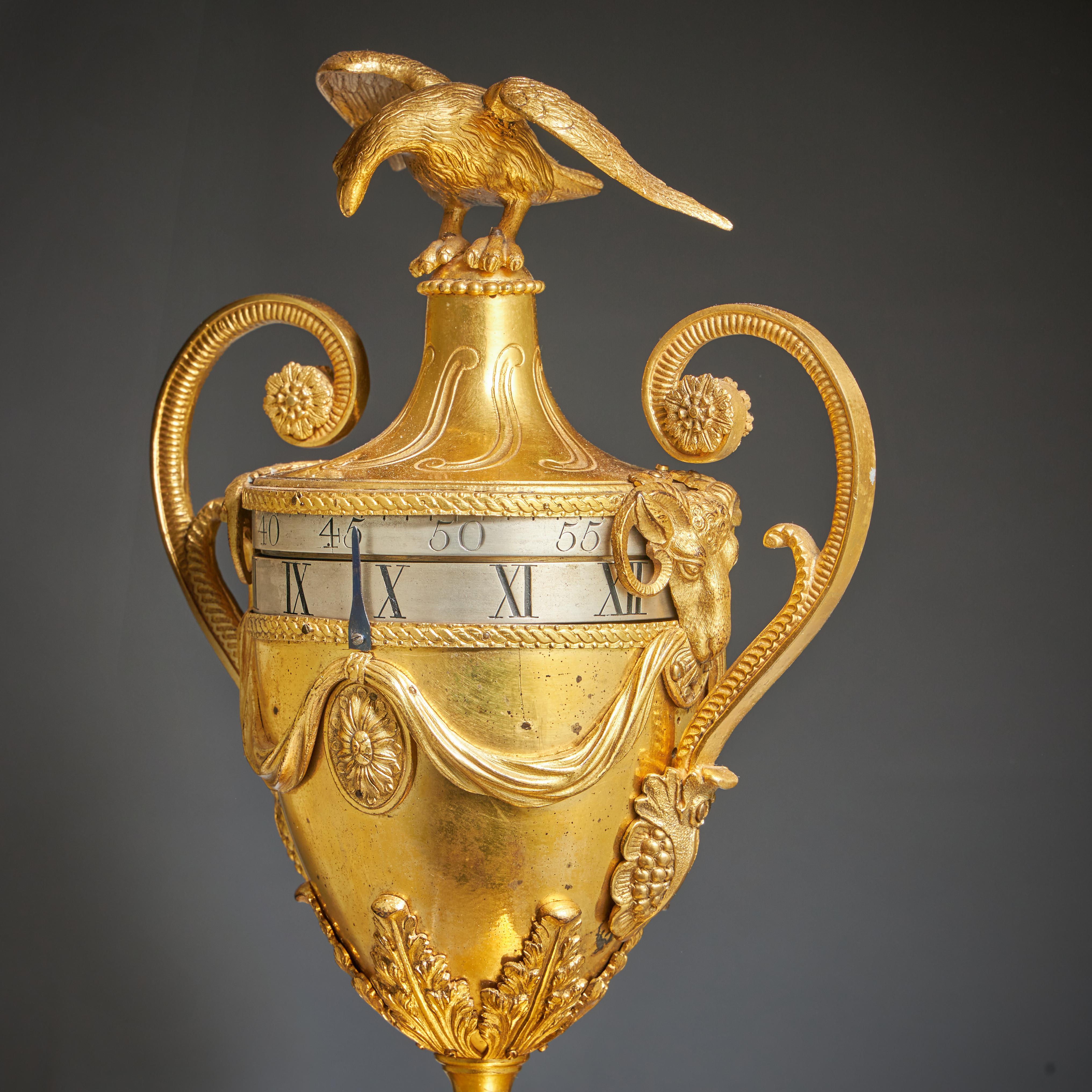 A Unique 18th Century Georgian Urn Clock by Paul Rimbault, Soho London, 1770 For Sale 2