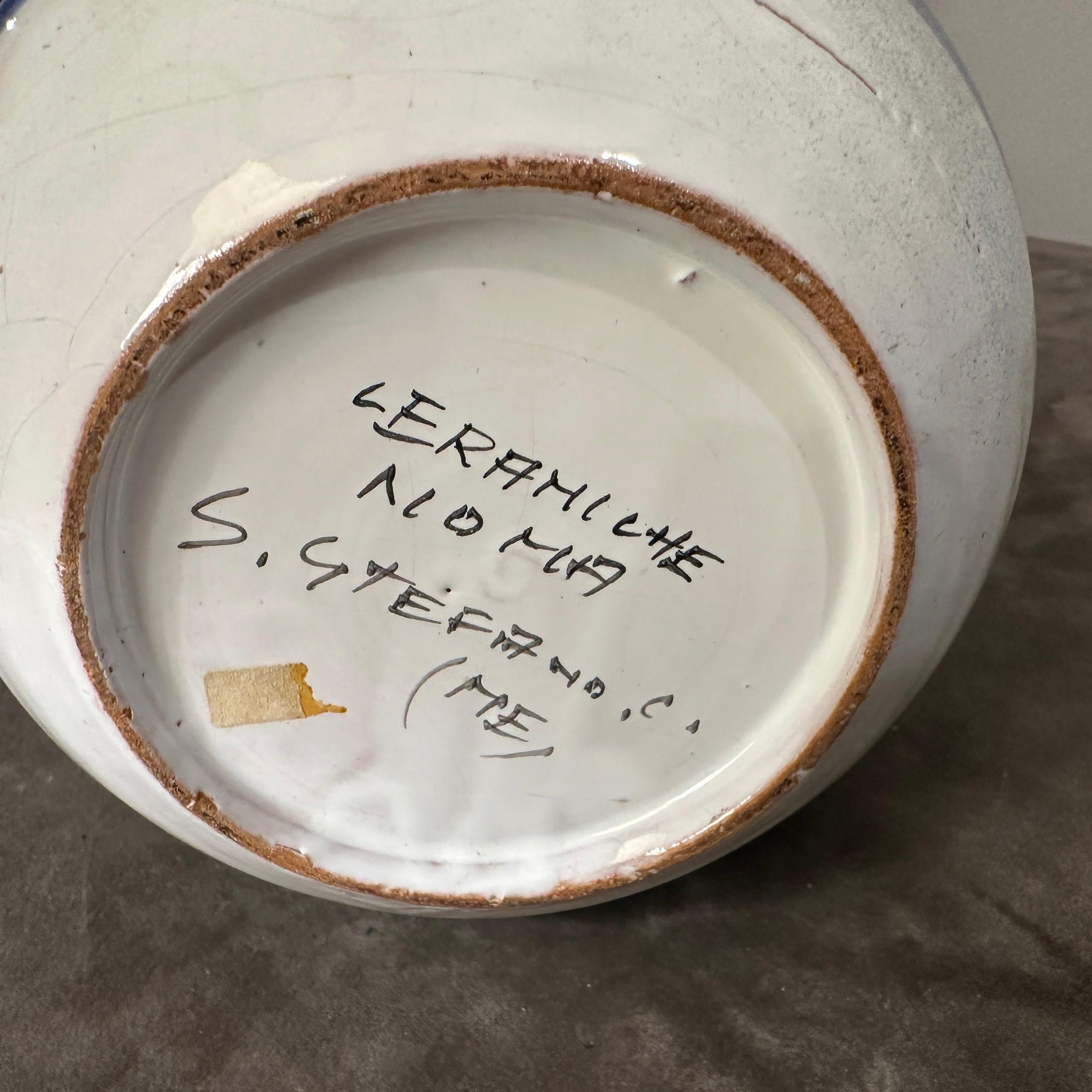A Unique 1960s Futurist hand-Painted Ceramic Vase by Cianciolo for Nova For Sale 9