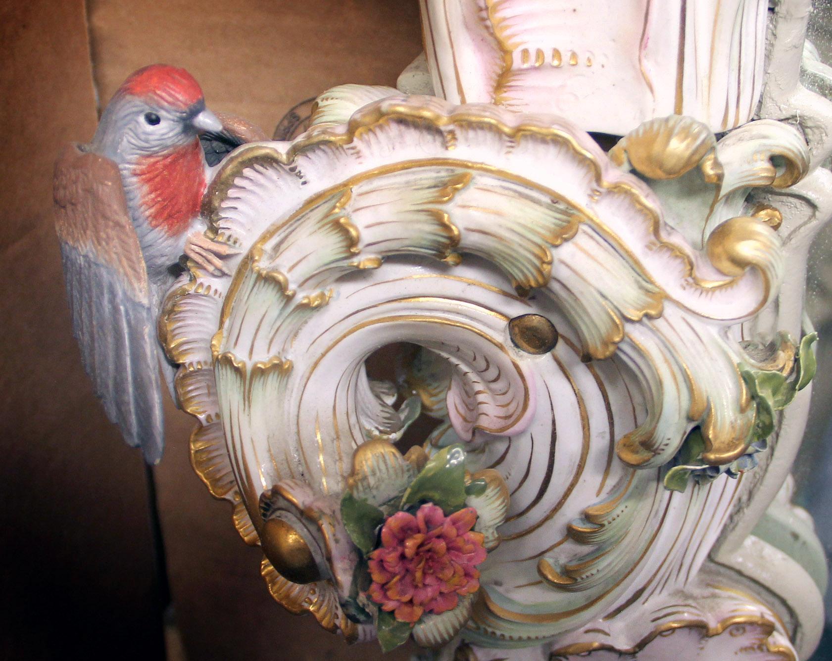 Miroir unique et monumental en porcelaine de Meissen de la fin du XIXe siècle en vente 3