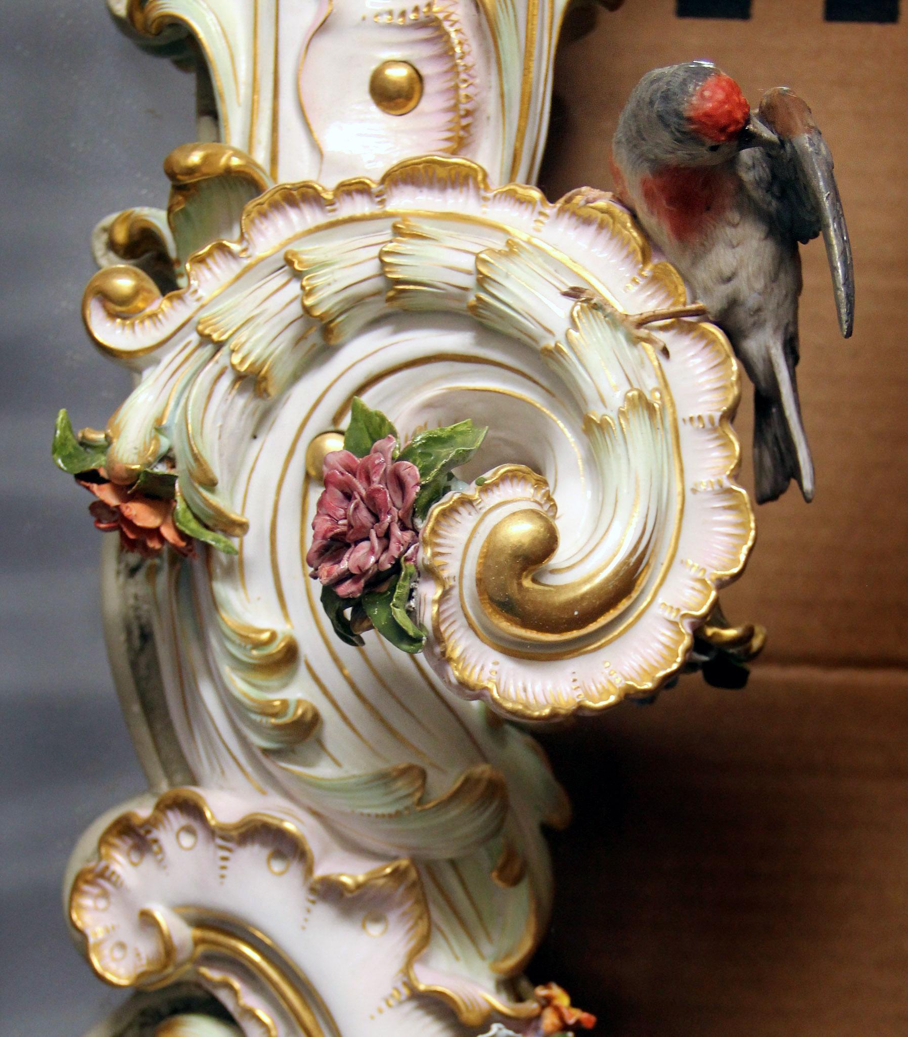 Miroir unique et monumental en porcelaine de Meissen de la fin du XIXe siècle en vente 1