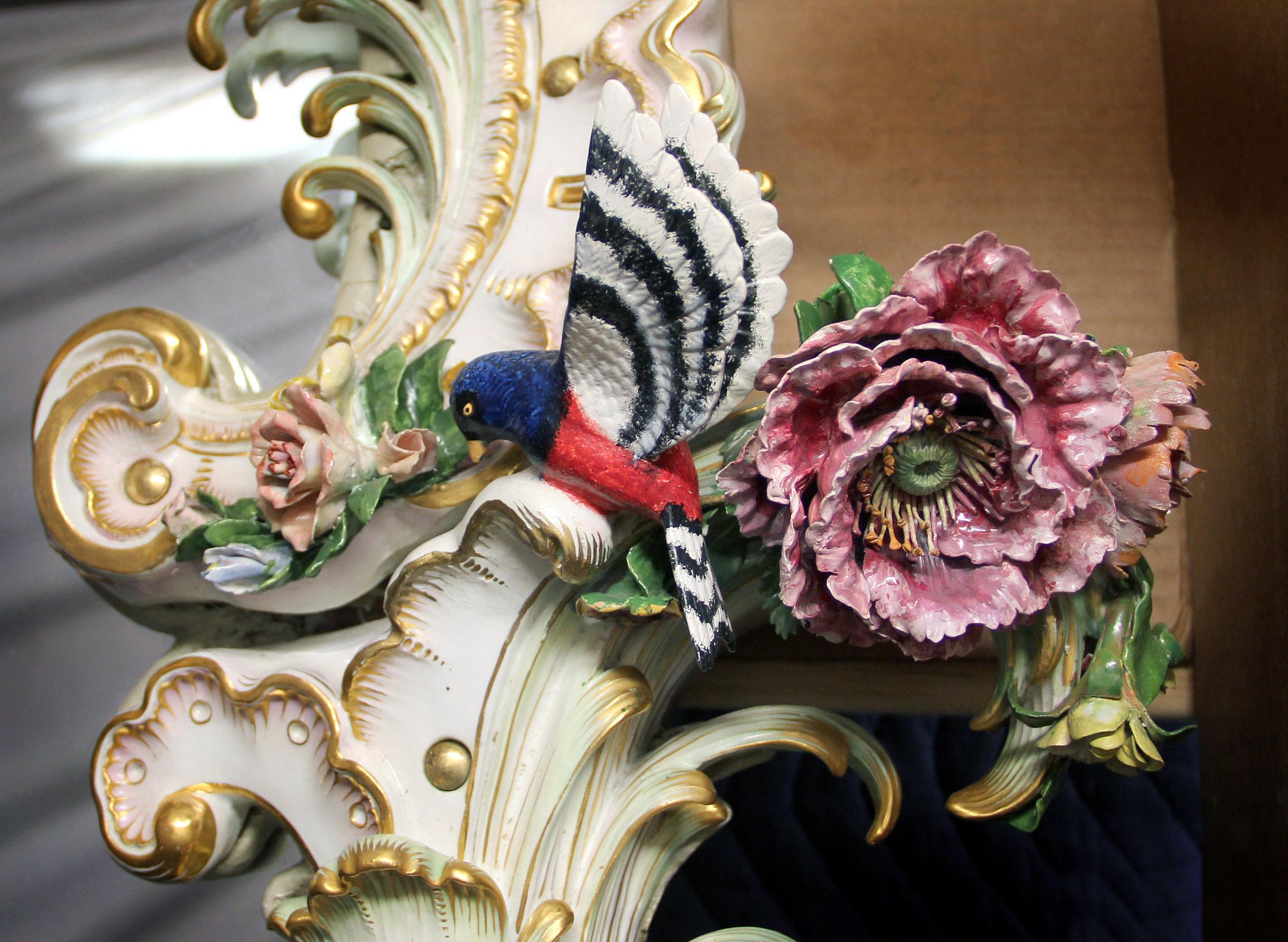 Unique and Monumental Late 19th Century German Meissen Porcelain Mirror For Sale 3