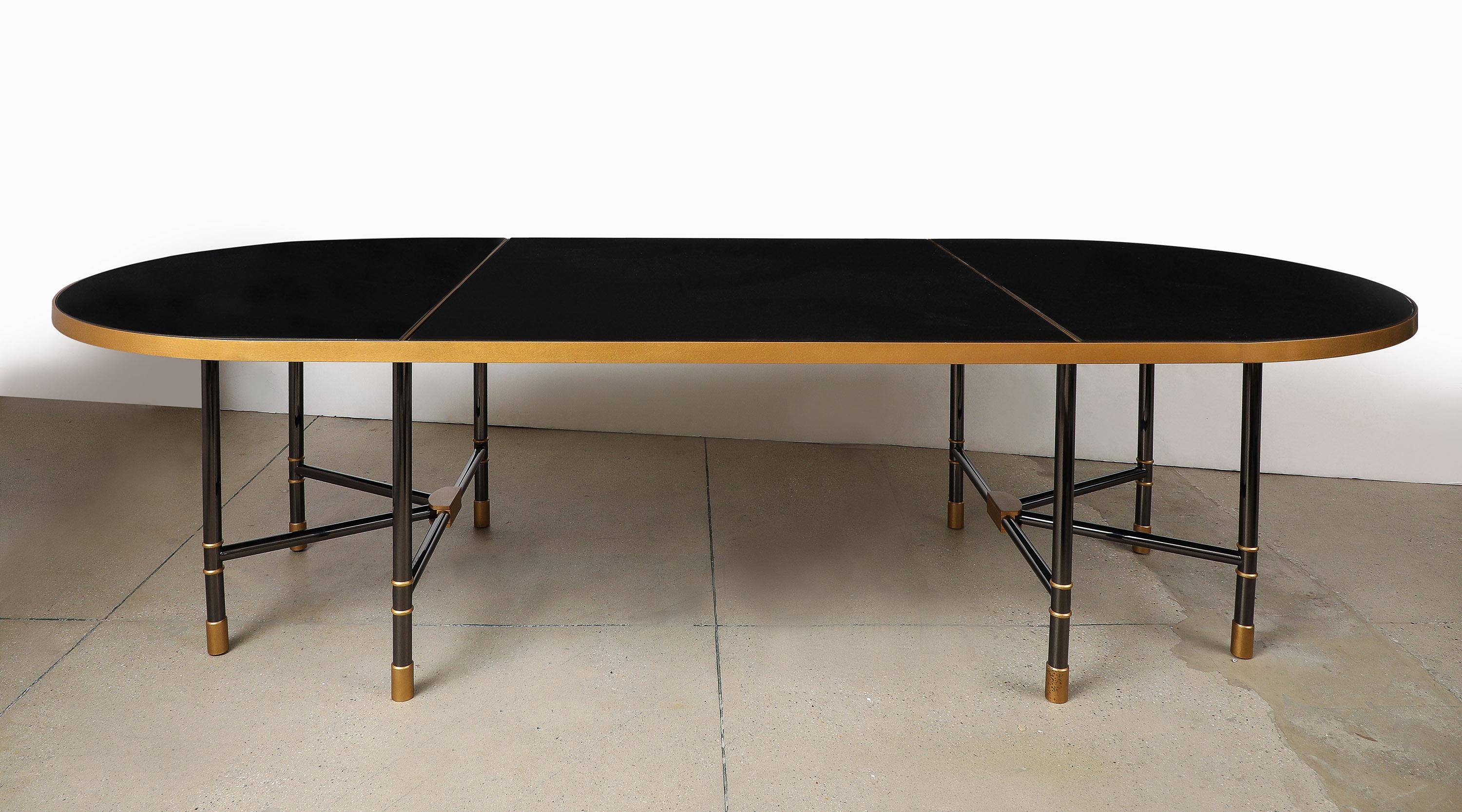 Mid-Century Modern A Unique and Superb Bronze and Granite Dining Table, by Karl Springer For Sale