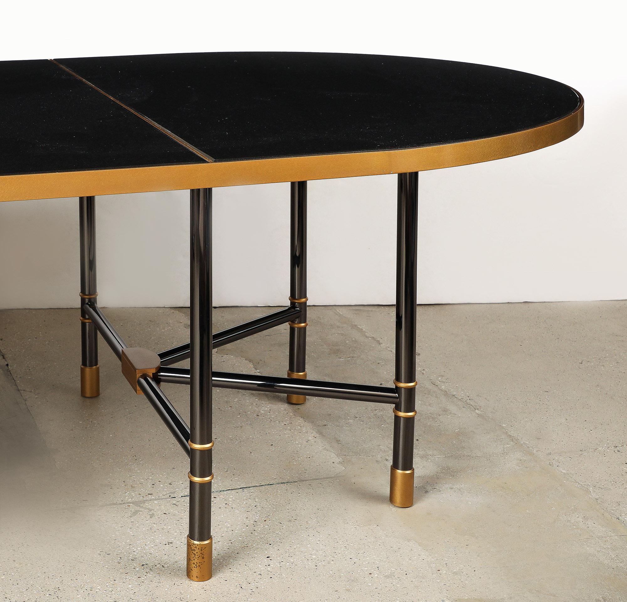A Unique and Superb Bronze and Granite Dining Table, by Karl Springer In Good Condition For Sale In New York, NY