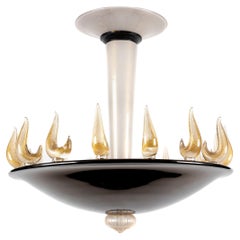 Antigua araña de cristal de Murano Art Decó, 1940