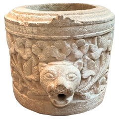 A Unique Cast Stone Cylindrical Fountain