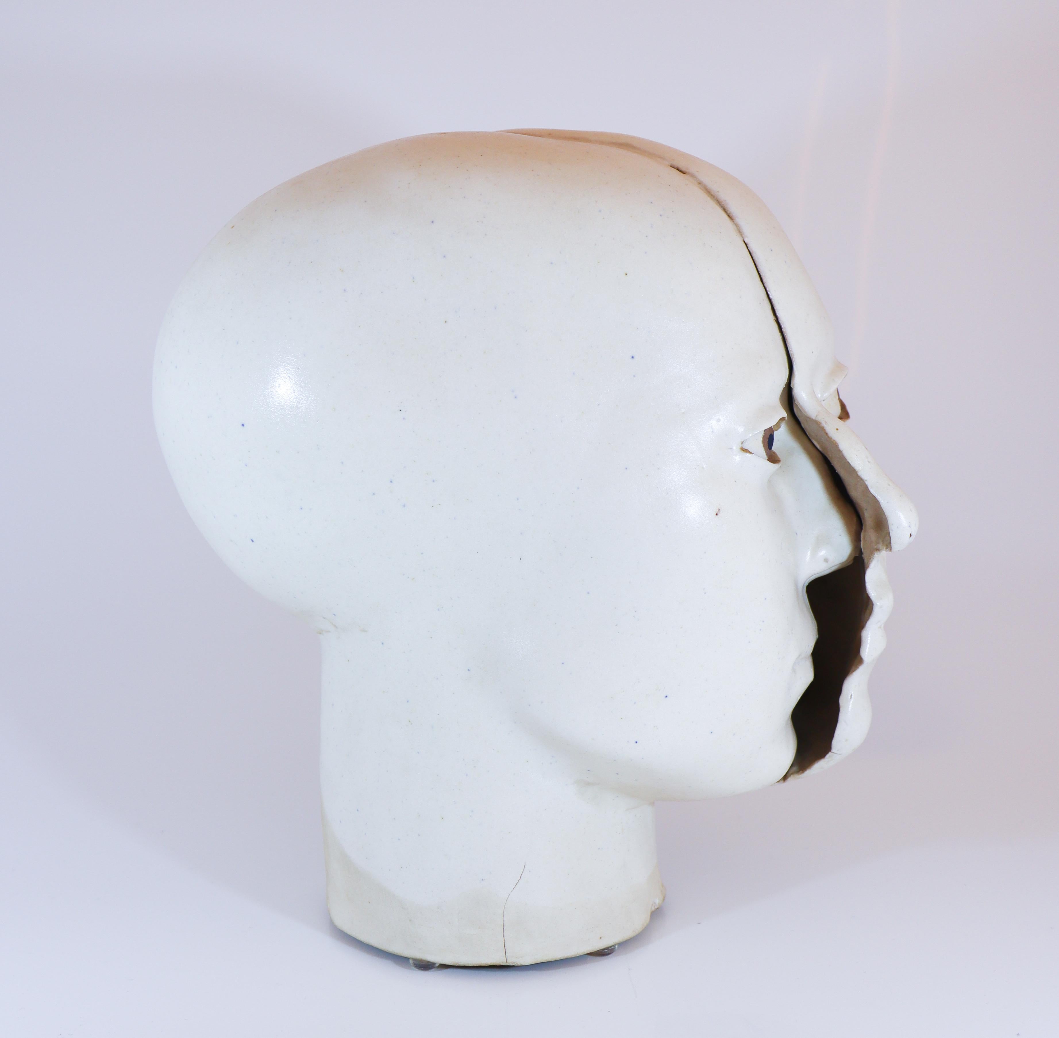 A Unique Ceramic Sculpture -  Abstract Face by Britt-Ingrid Persson Sweden For Sale 4