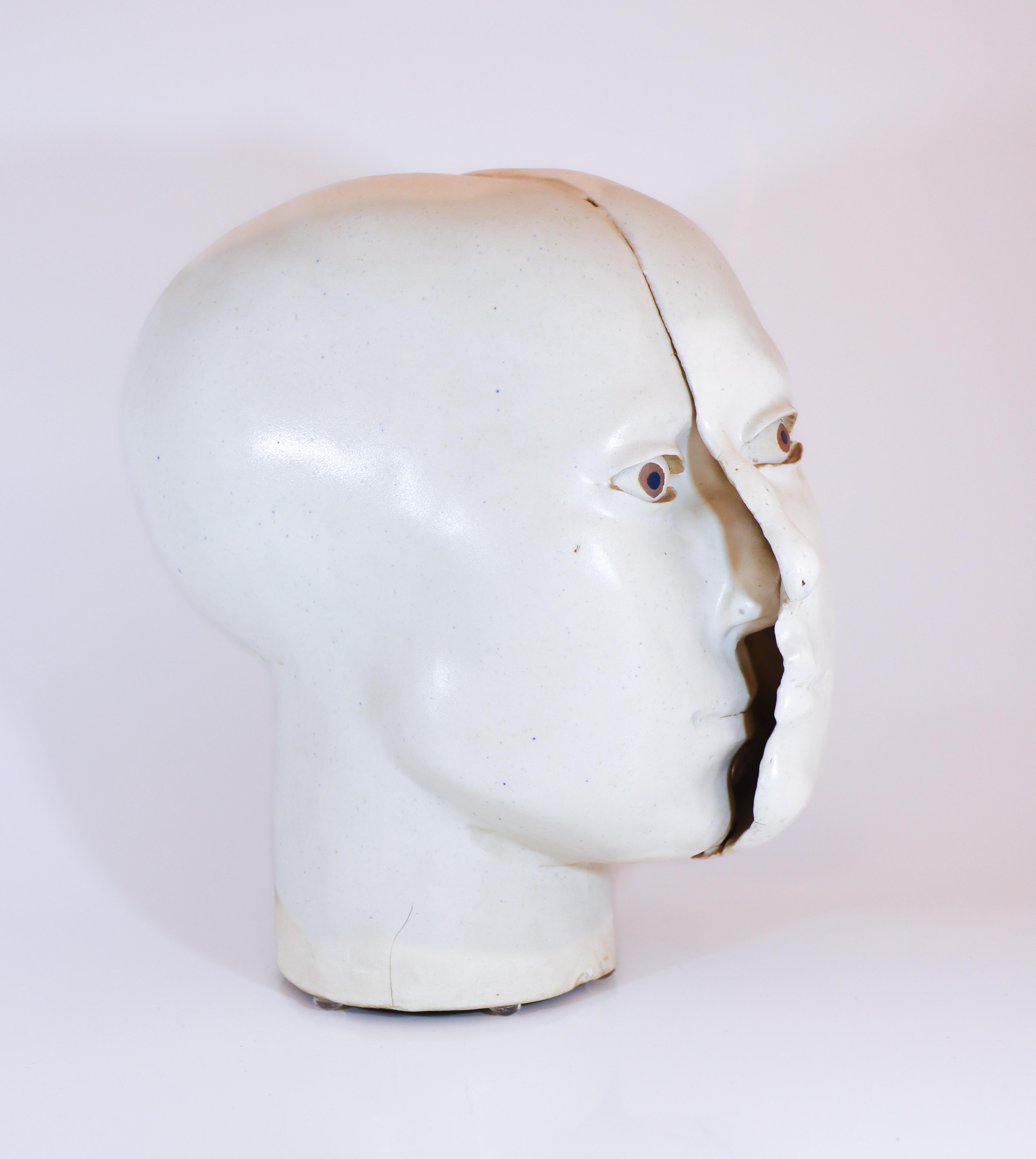 Swedish A Unique Ceramic Sculpture -  Abstract Face by Britt-Ingrid Persson Sweden For Sale