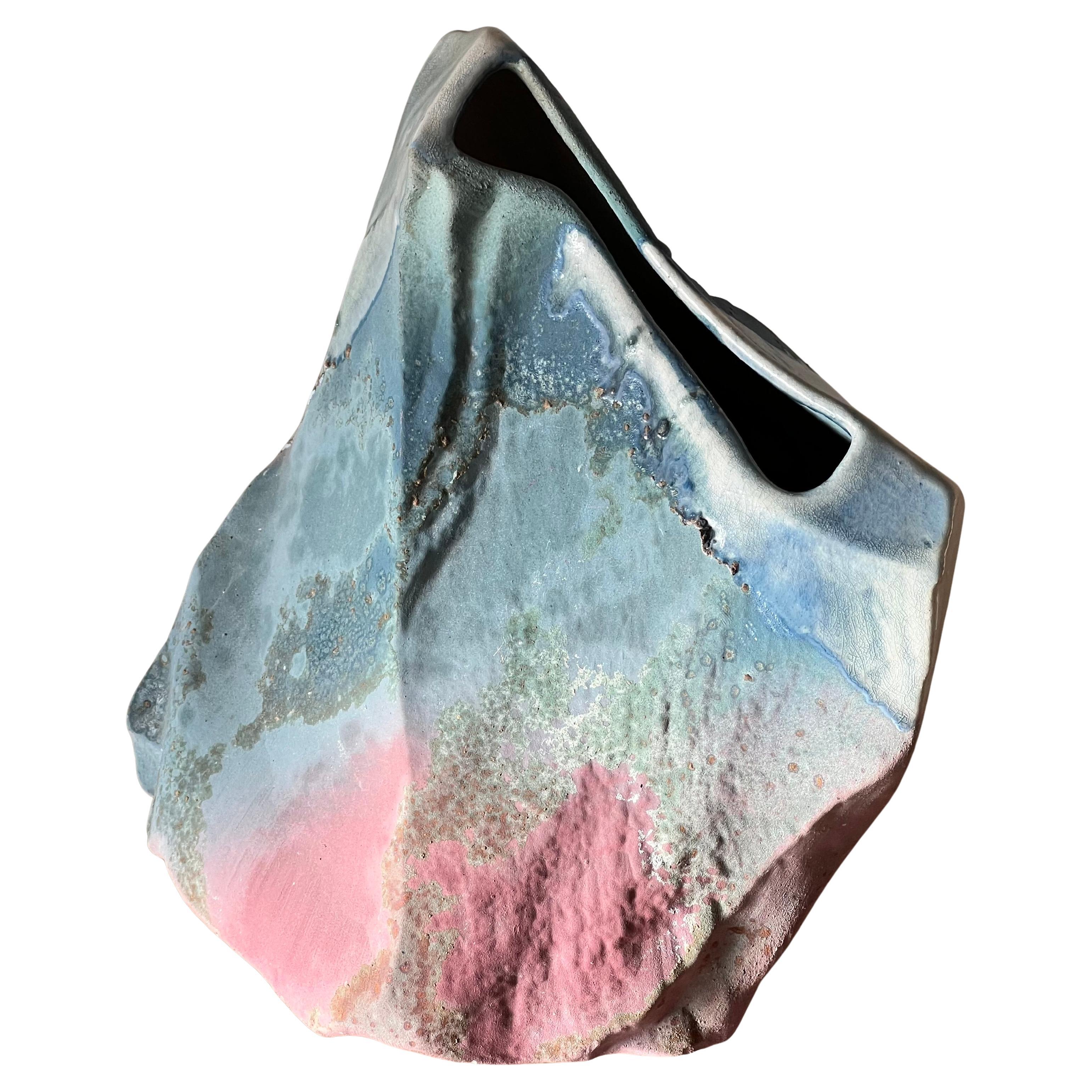 A unique ceramic vase by Tony Evans, signed, late 20th century