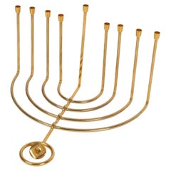 A Unique Chanukkiah of gilt brass, by the Foremost Israeli Artist Moshe Zabari