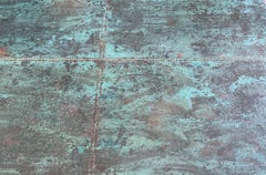 A Unique Copper and Oak Trestle Table