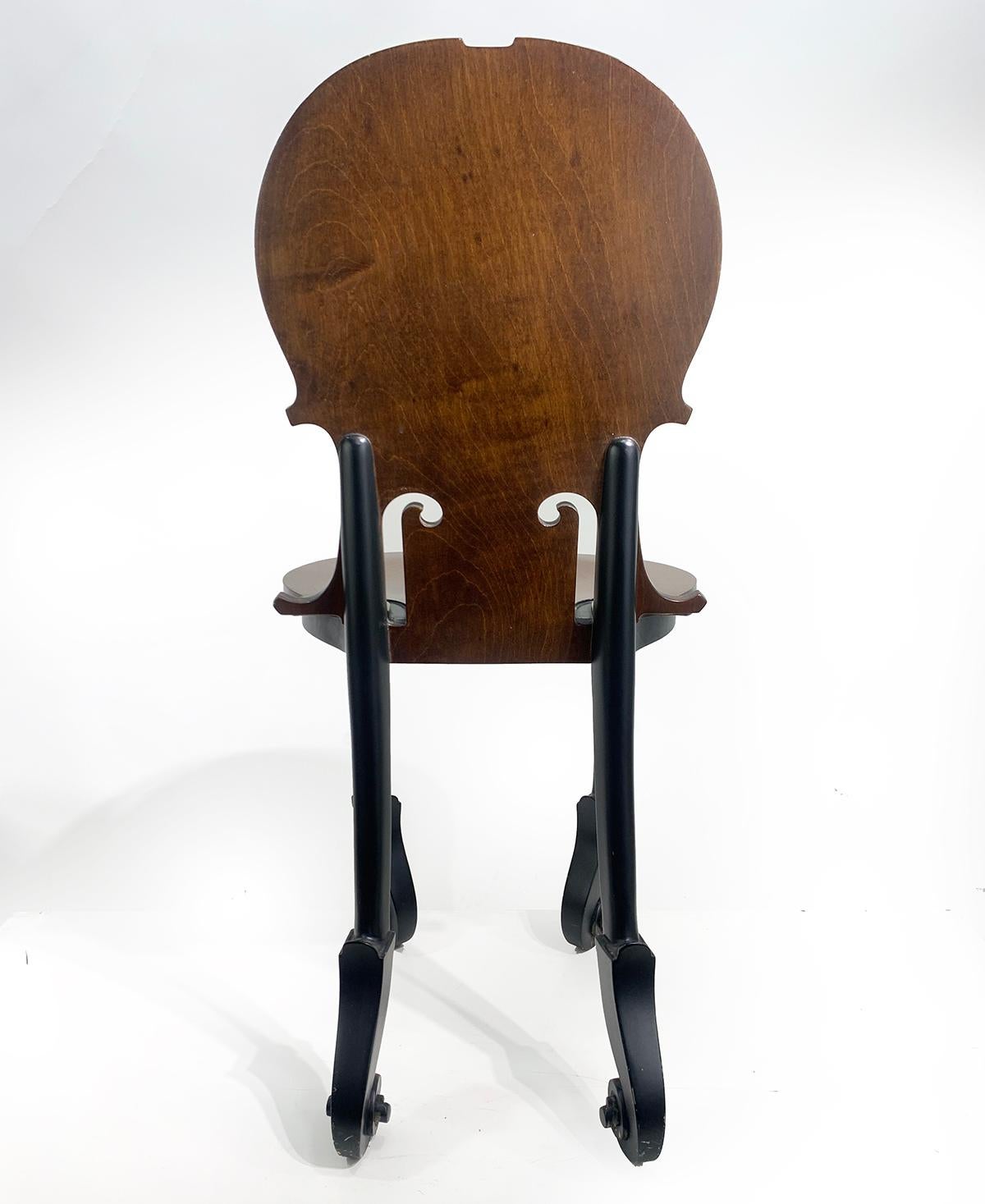 Wood Unique Creation of Arman, 'CELLO' Chair, Editions Hugues Chevalier