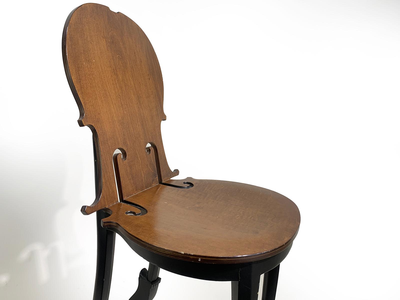 Cello chair by Arman Hugues Chevalier editions n ° 2/50. 
Wood (sycamore and beech), France. 
Signed under the seat on a brass plate.