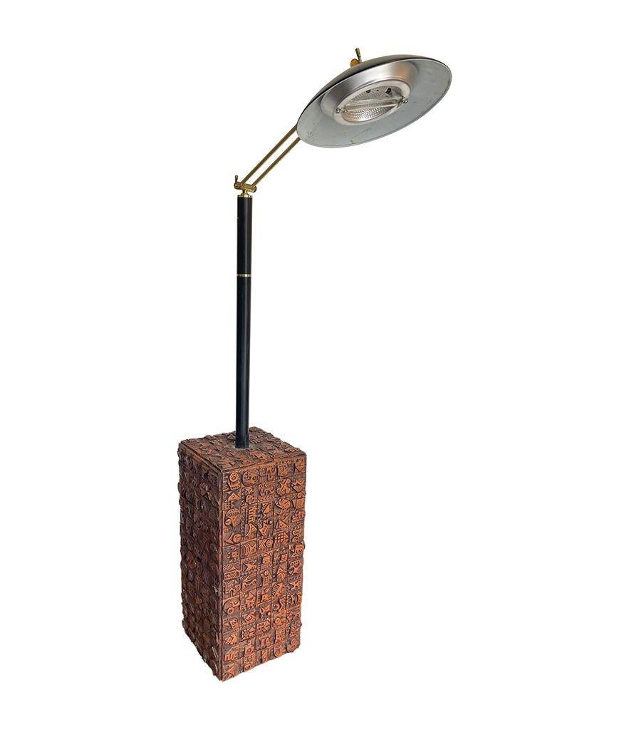 20th Century Unique Floor Lamp by Artist Ron Hitchins with 265 Individual Handmade Tiles For Sale