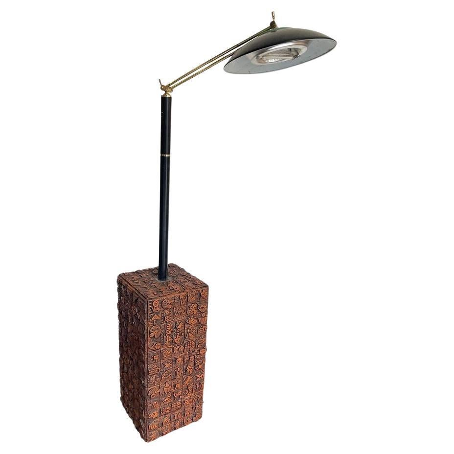 Unique Floor Lamp by Artist Ron Hitchins with 265 Individual Handmade Tiles For Sale