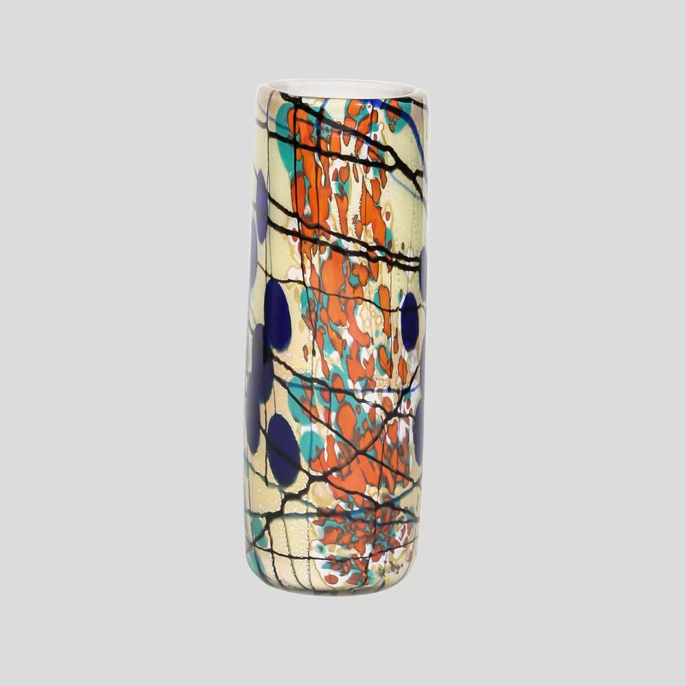 Moderno Un vaso unico in vetro di Murano soffiato a mano e multicolore di Cenedese in vendita