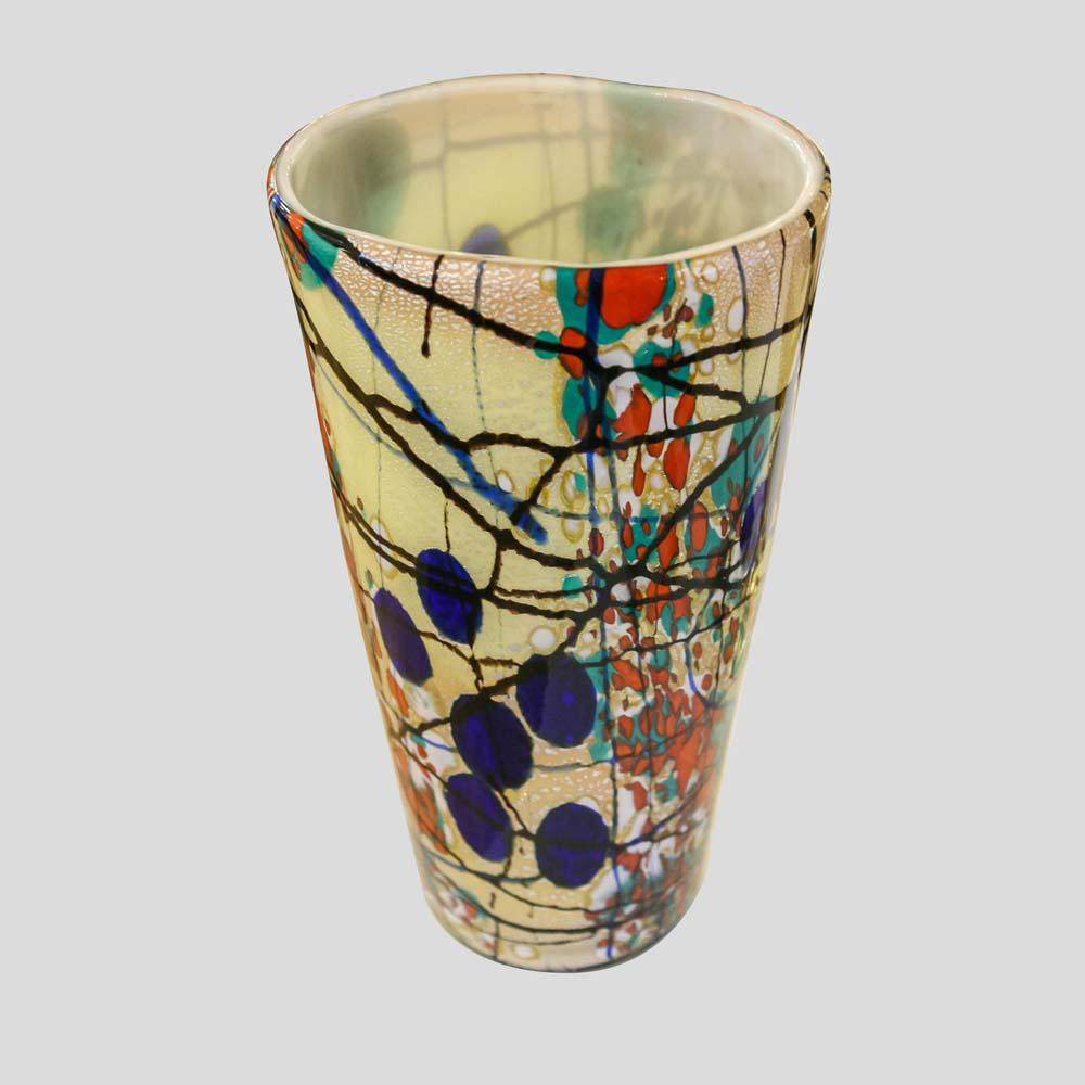 Un vaso unico in vetro di Murano soffiato a mano e multicolore di Cenedese In condizioni buone in vendita a London, GB
