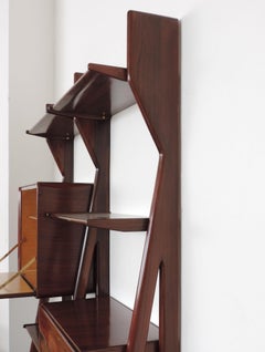Unique Handmade and Sculpted Italian 1950s Library