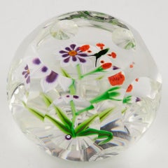 Einzigartige John Deacons Aventurin Schmetterling & Blume Lampworks Briefbeschwerer, c2010