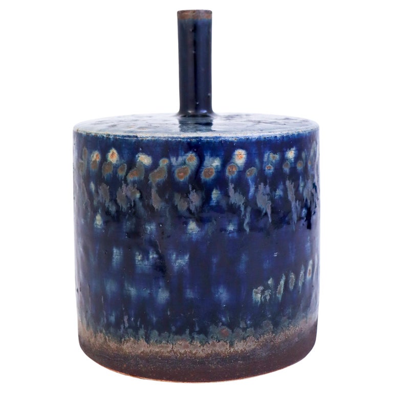 Grand Vase Céramique Bleu Unique - Carl-Harry Stålhane Pour Designhuset Rörstrand 1973