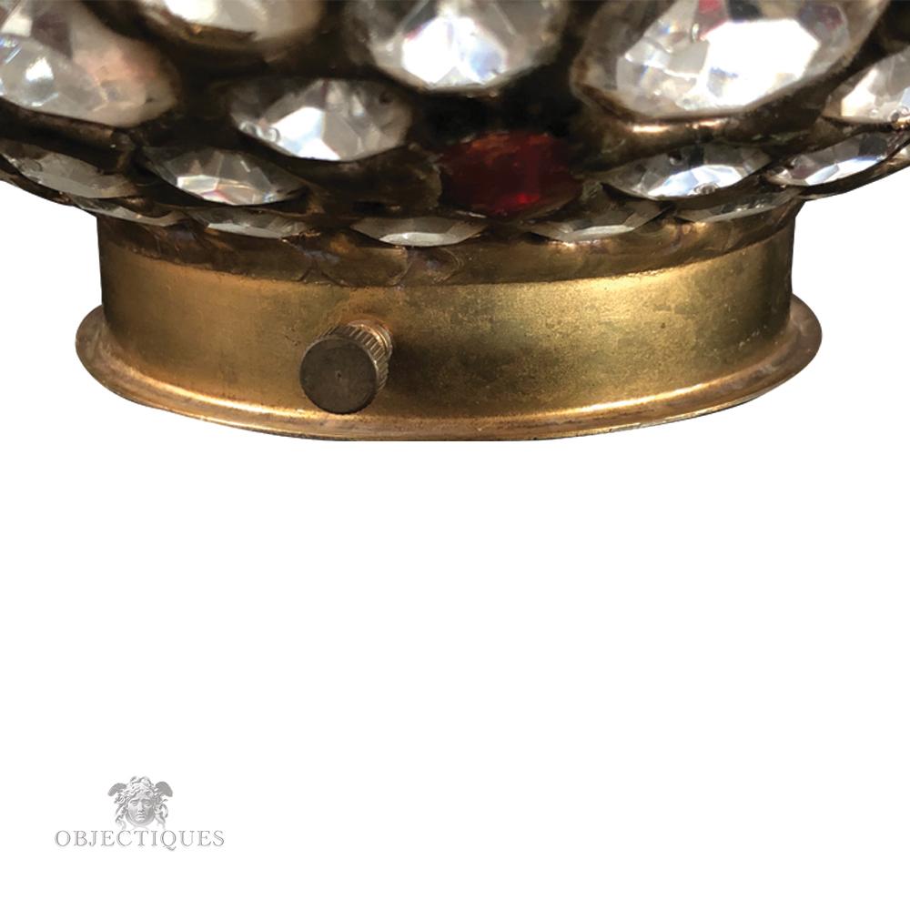 Unique Light Sphere with Hand Molded Brass / Crystal glass Sertissage  For Sale 4