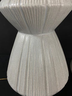 Unique Pair of Elegant Modernist Fluted Gourdes with Exquisite Crackle Glaze