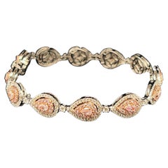 Unique Pear Shape Pink Diamonds Bracelet