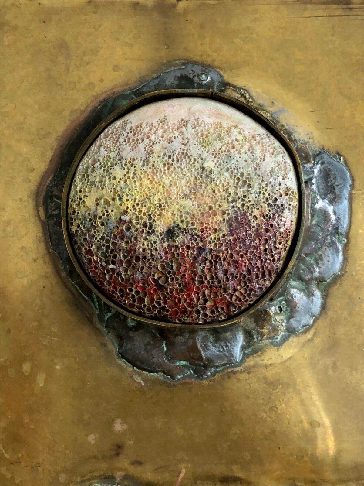 A Ceramic & Bronze MIRROR SCULPTURE Unique Piece by JEAN PERILLAUD, France 1970 For Sale 2