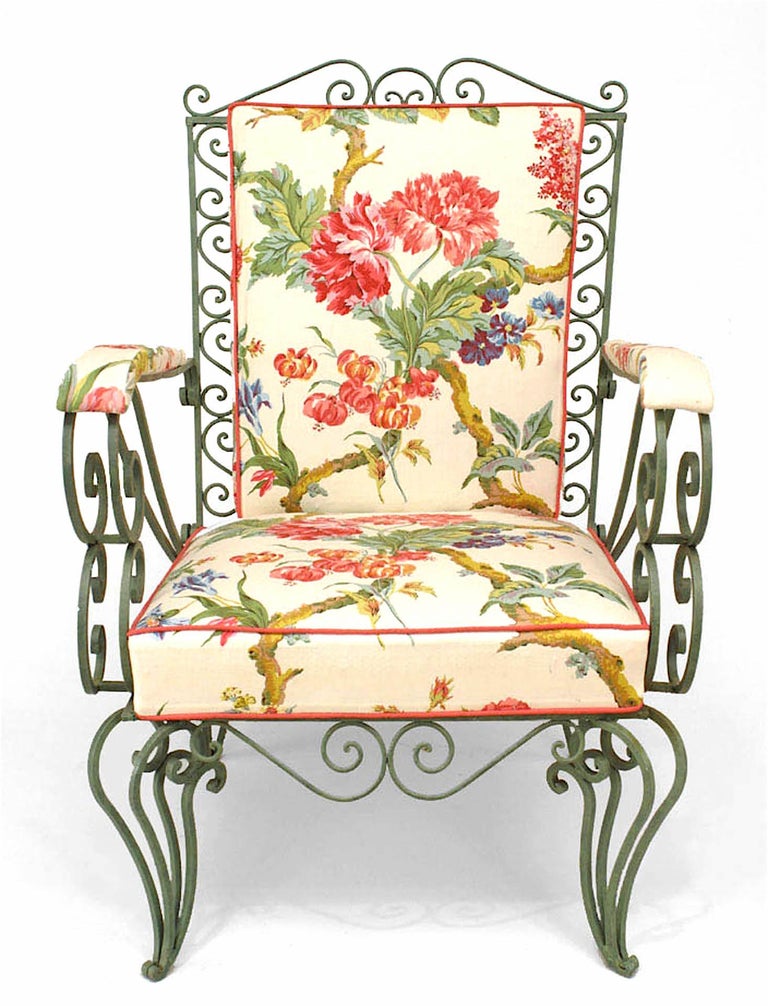 A Unique Set of 4 French 1940's Iron Armchairs For Sale at 1stdibs