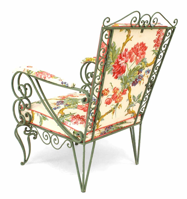 A Unique Set of 4 French 1940's Iron Armchairs For Sale at 1stdibs