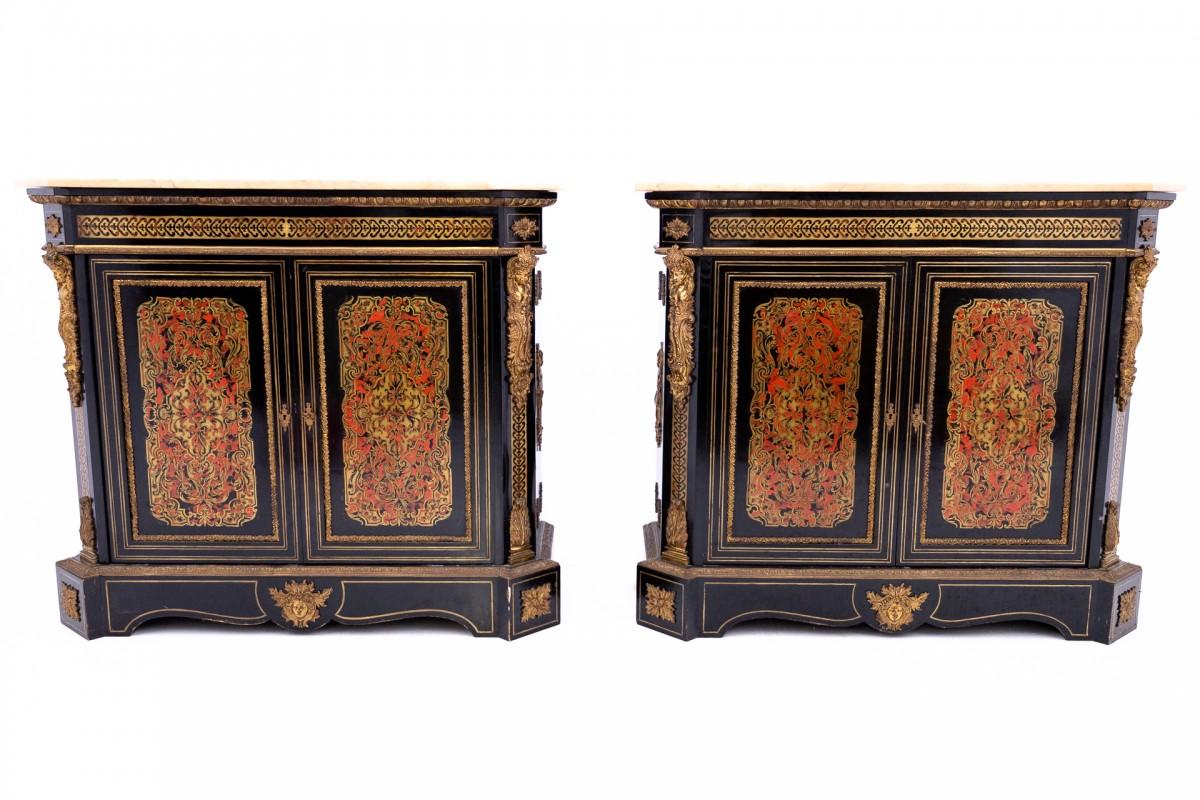 A unique set of Boulle chests of drawers, France, circa 1860. For Sale 8