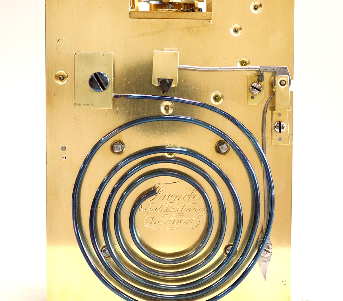Einzigartige englische Twin Fusee-Reiseuhr von James Moore, Französisch (Neurokoko) im Angebot
