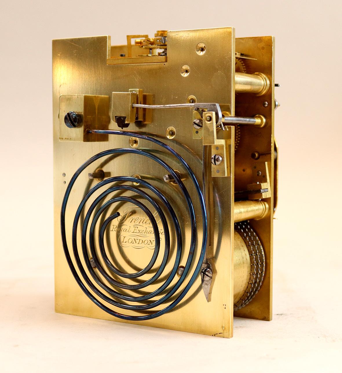 Einzigartige englische Twin Fusee-Reiseuhr von James Moore, Französisch im Zustand „Gut“ im Angebot in Amersham, GB