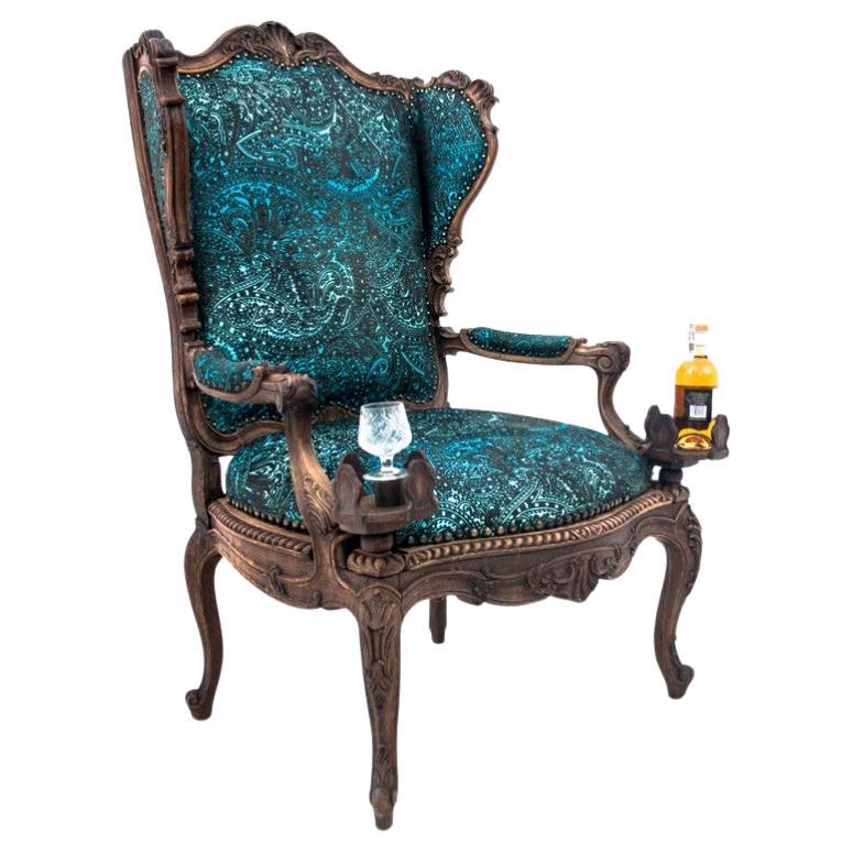 A unique wing chair, France, circa 1880. For Sale